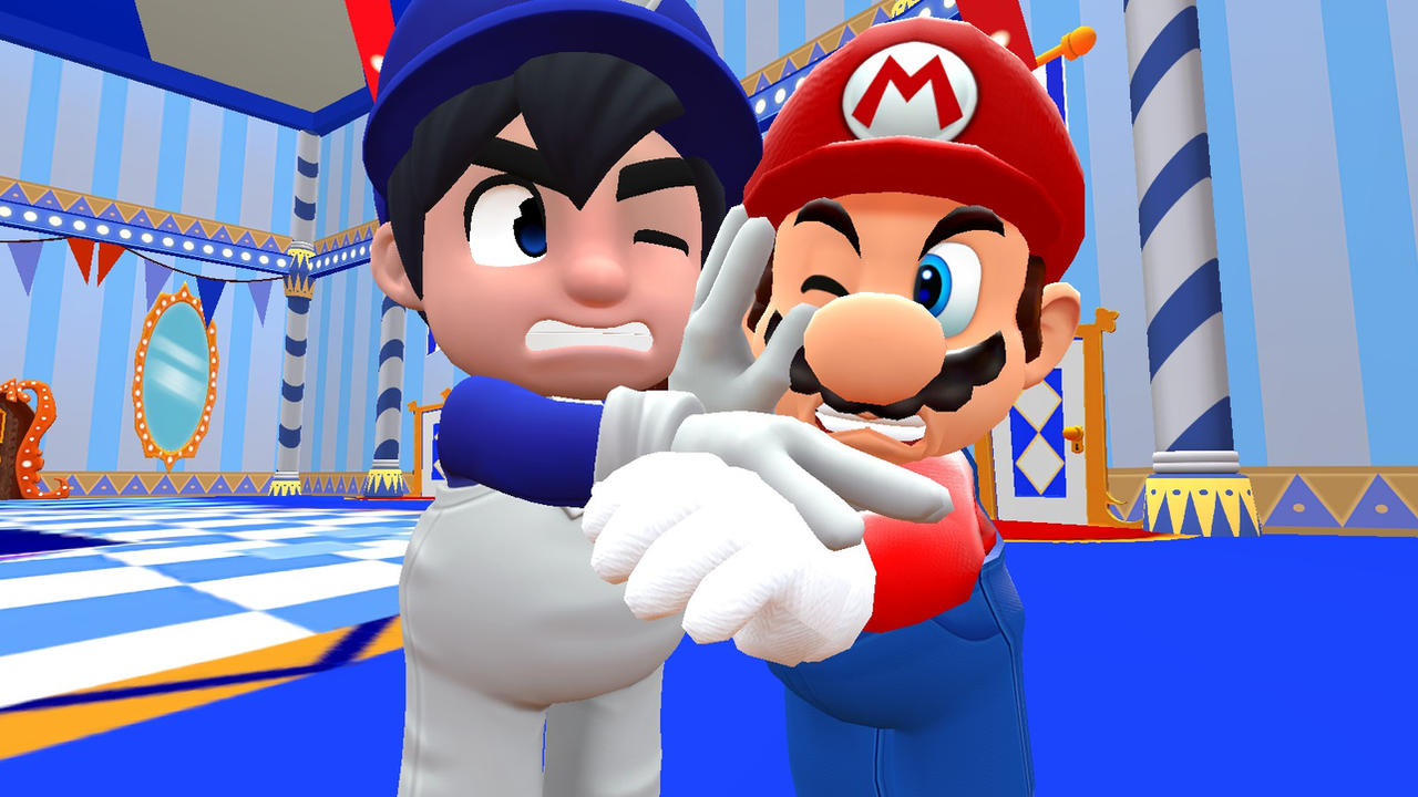 Mario Slapping SMG4 is fighting Mario by deadpoolryan2021 on DeviantArt