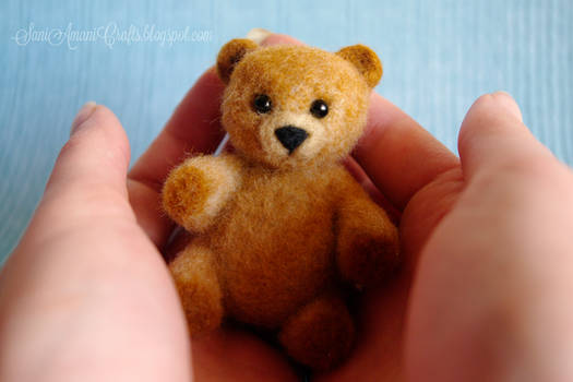 Needle felted teddy bear