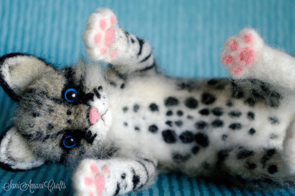 Needle felted ocelot