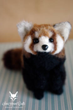 Needle felted red panda