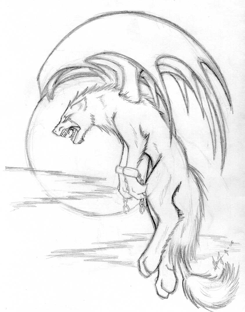 winged demon wolf