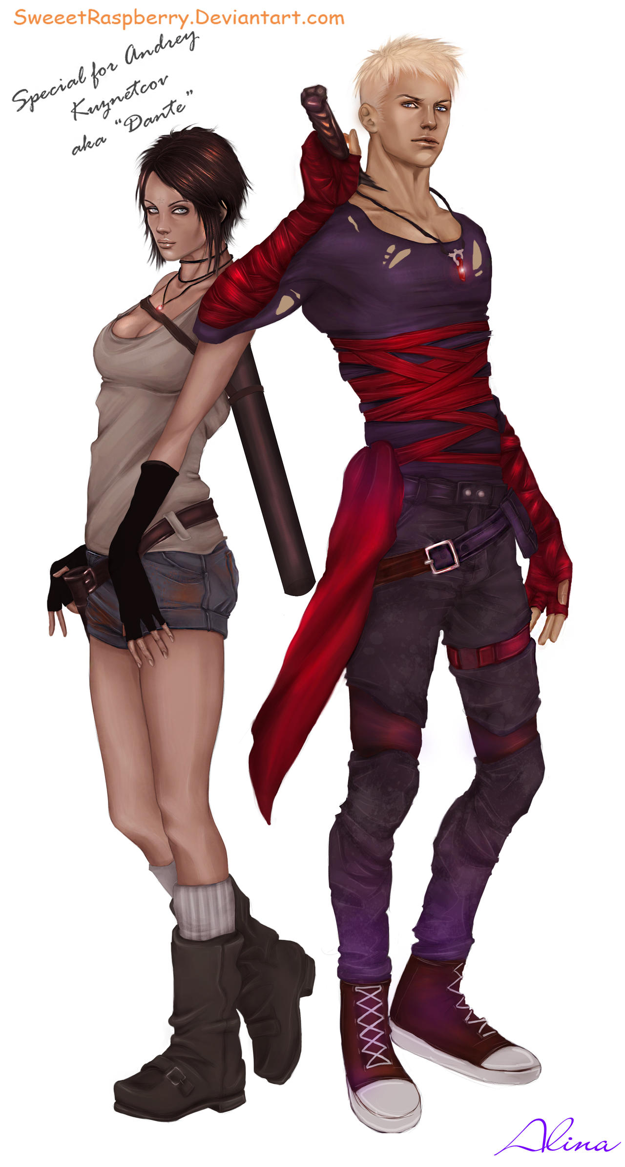 Kat(no jacket) and Neo Dante (DLC).colored