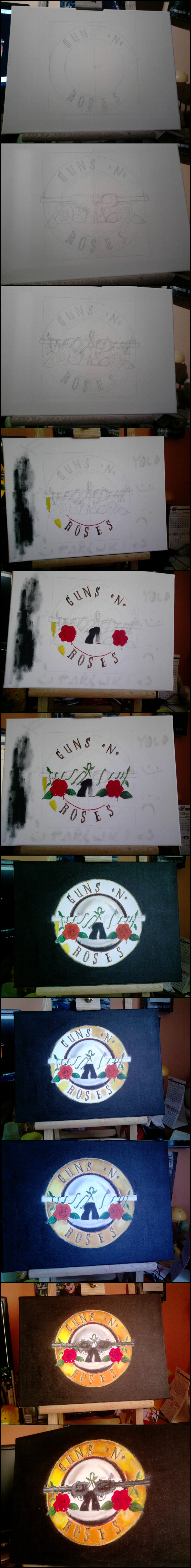 Gun'n'Roses Logo Painting - Step by Step