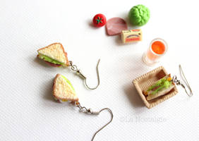 Miniature Sandwich Earrings Food Jewelry