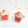 Cupcake jewelry sugar cookies red white