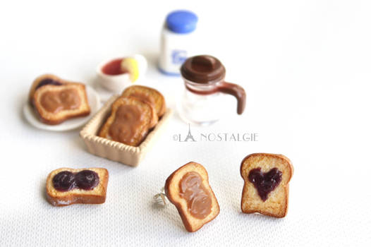 Handmade clay jewelry - peanut butter grape jelly