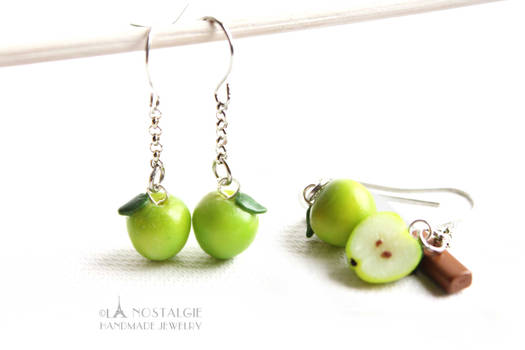 Gorgeous Green Apple Dangle Earring Handmade