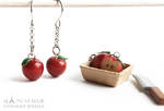 Provocative Bold Red Apple Earrings Handmade by LaNostalgie05
