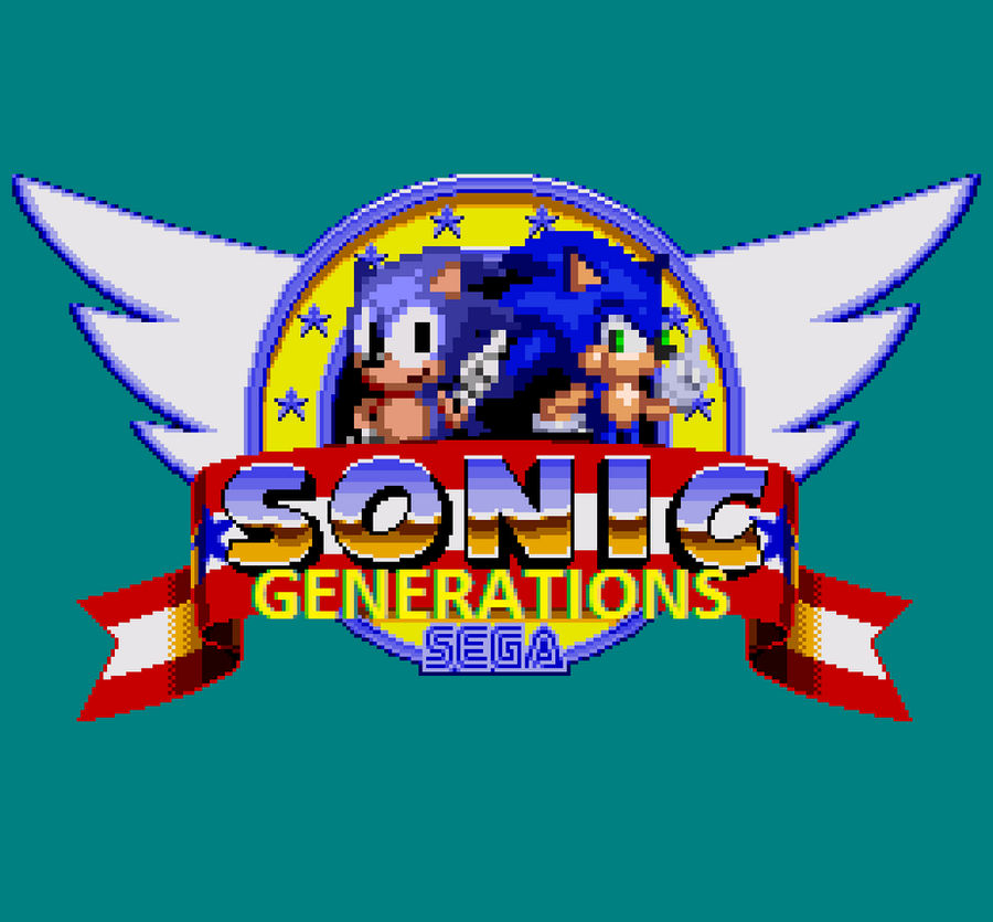 Pixely Sonic Generations Logo