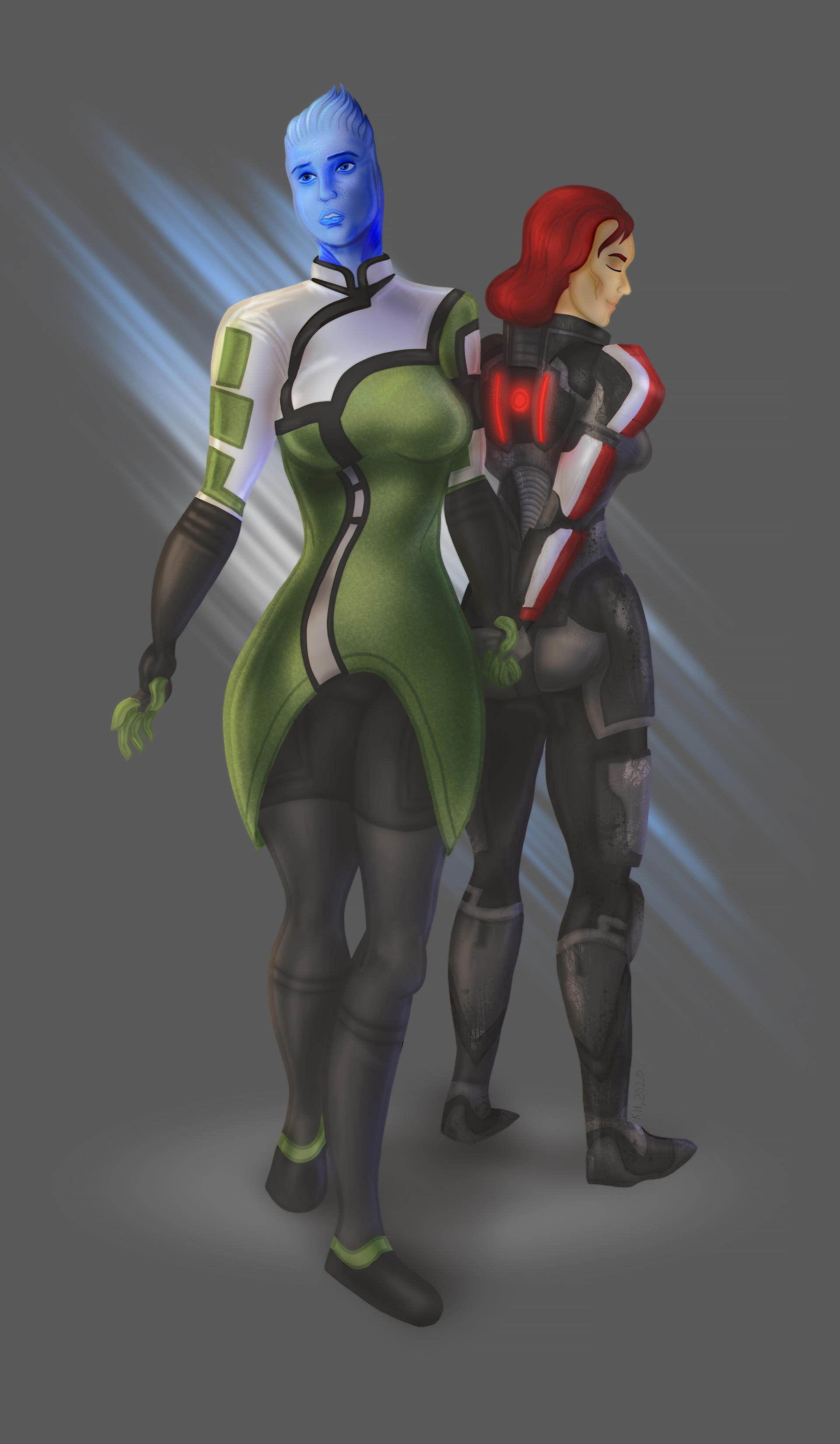Liara And Shepard (Mass Effect)