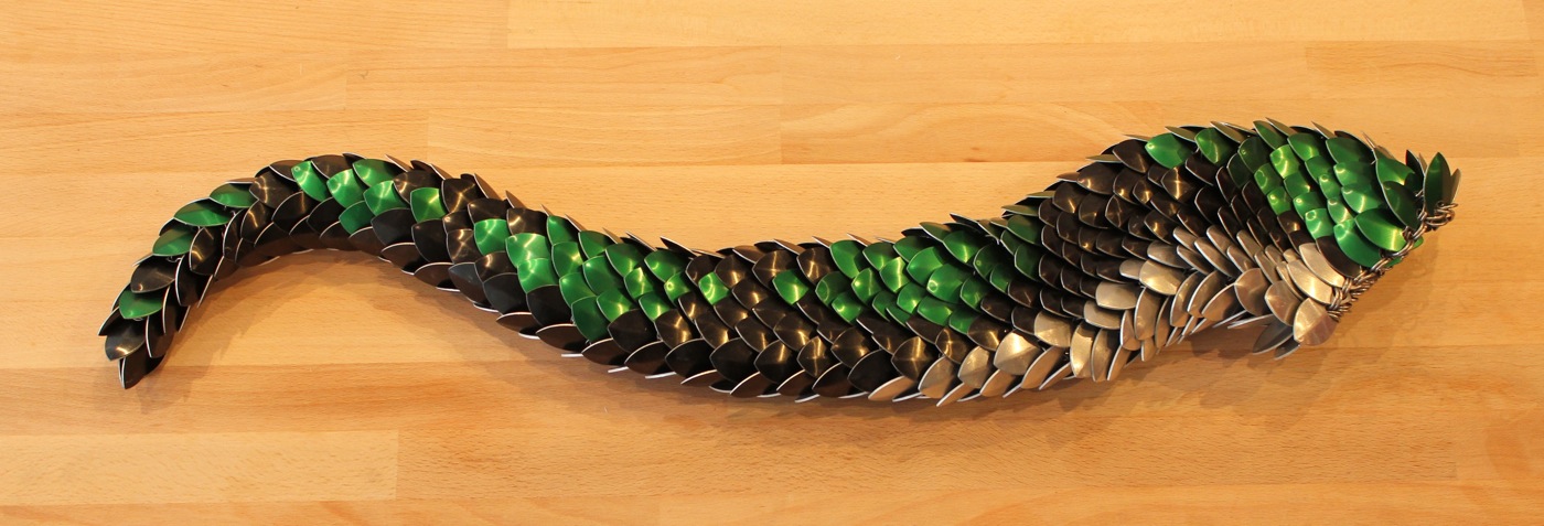 Black Tail with Green Diamonds