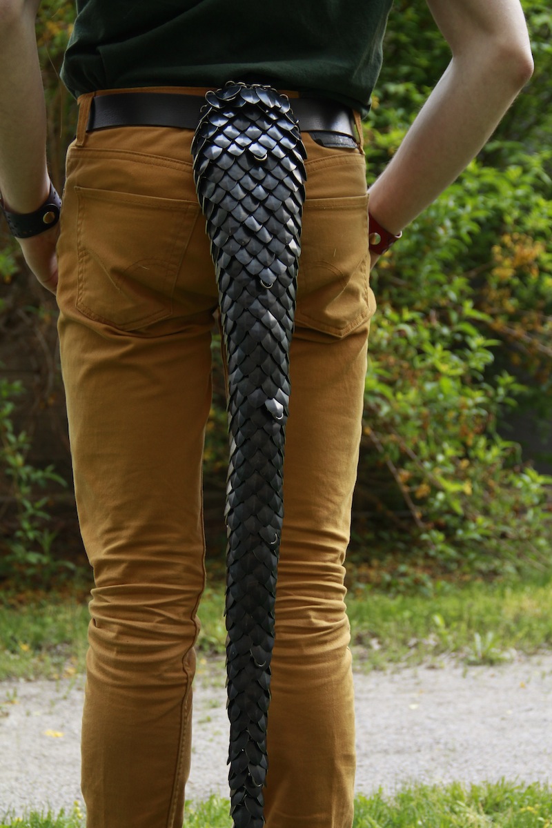 Black dragon tail with clips