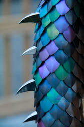 Anodized Titanium Dragon Tail Close-up