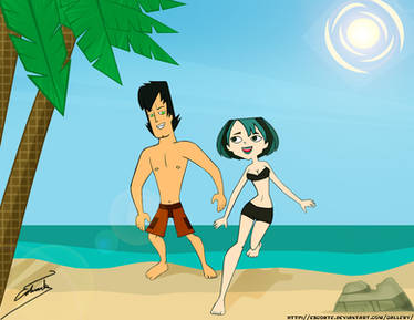 Gwen and Trent on the beach .2