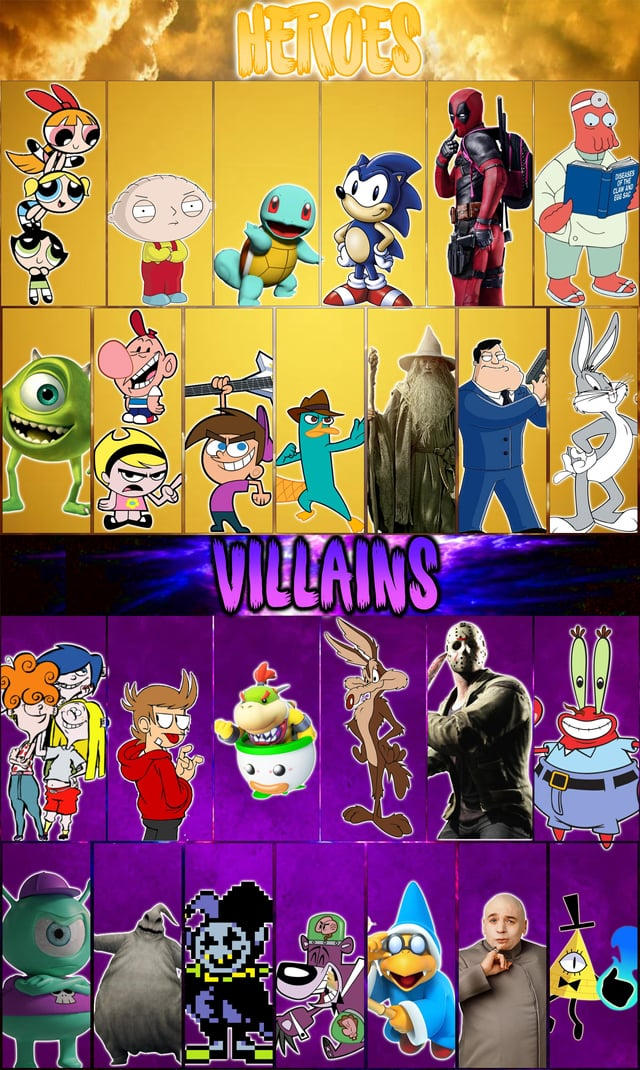 Heroes vs Villains thingy by dcdanytorres on DeviantArt