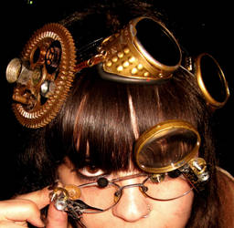 steampunk glasses weared