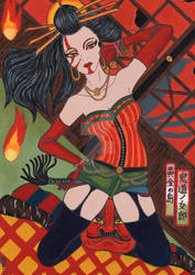 Japanese geisha girl