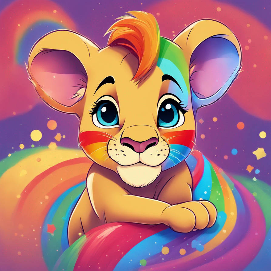 Happy Color Simba Runs Baby Simba With Rainbow Colors by George-WillisIII on DeviantArt