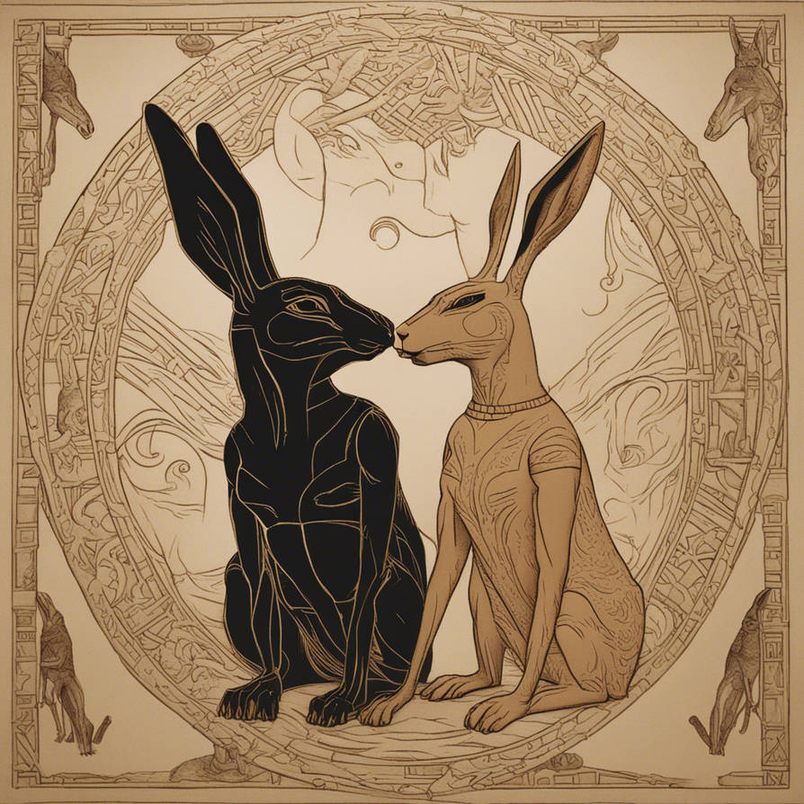 Anubis Rabbit A Rabbit Kissing Anubis by George-WillisIII on DeviantArt