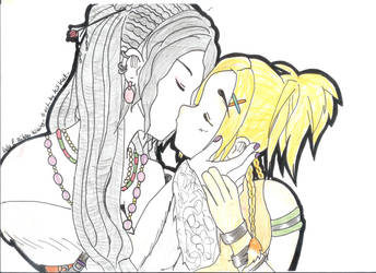 Lulu and Rikku's kiss