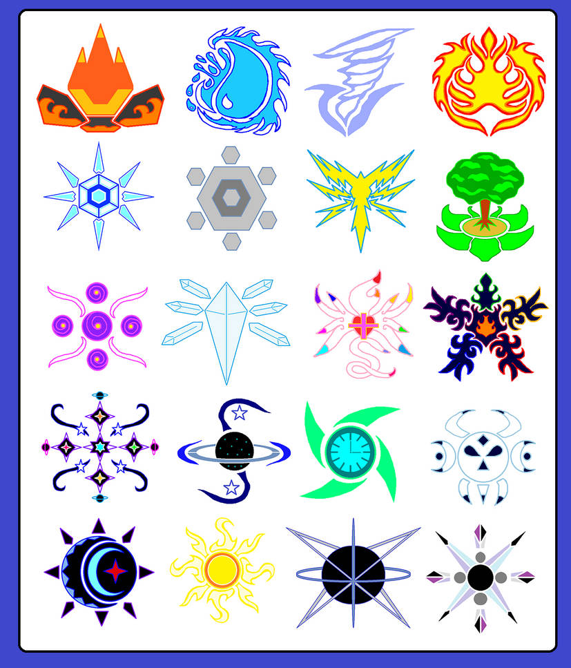 Elemental Symbol Collage by KingLigerion on DeviantArt