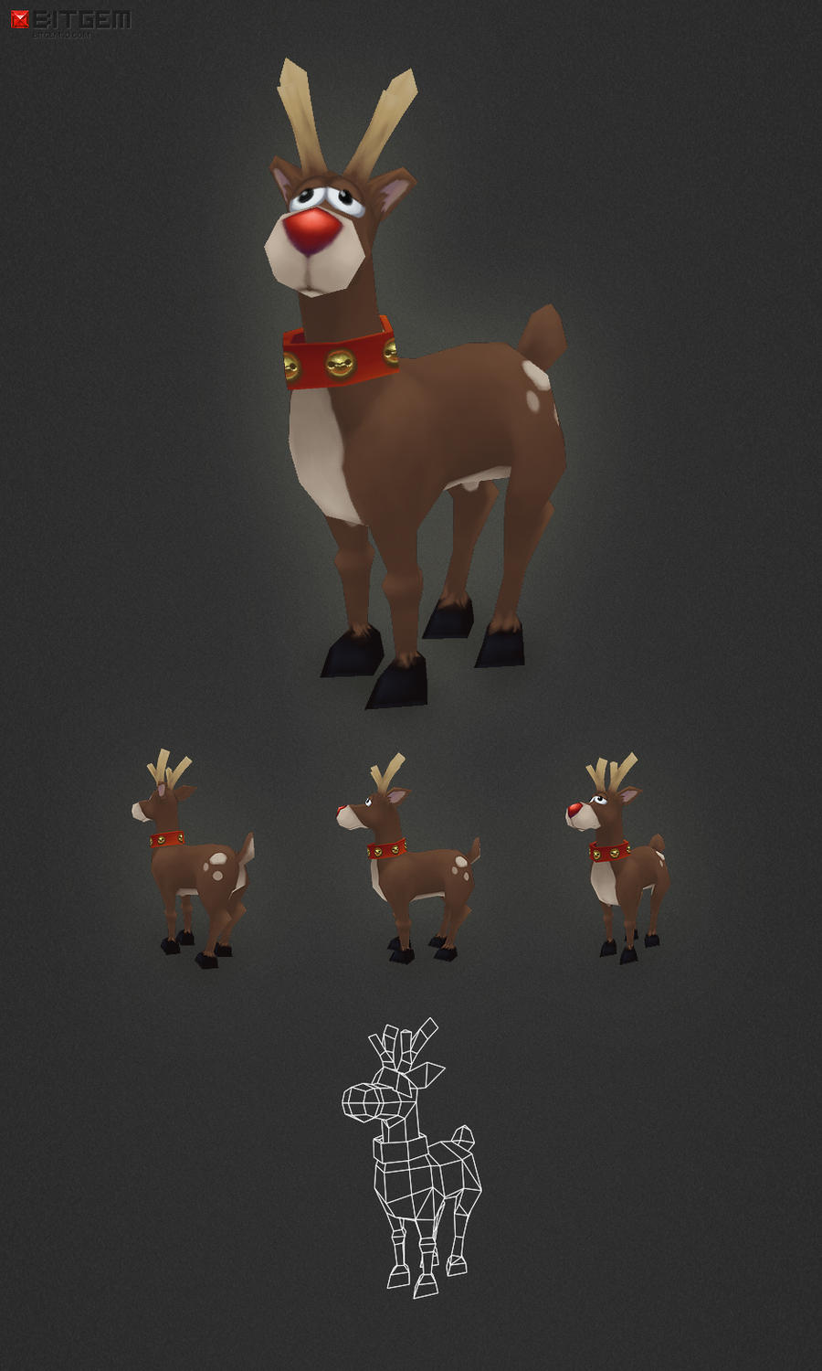 Low Battery Rudolph Low Poly Rudolph by bitgem on DeviantArt