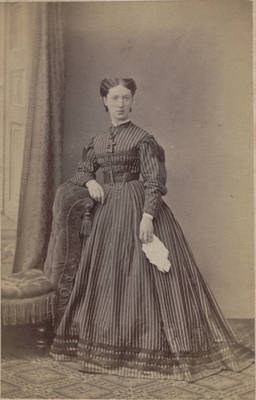 antique - woman in stripes