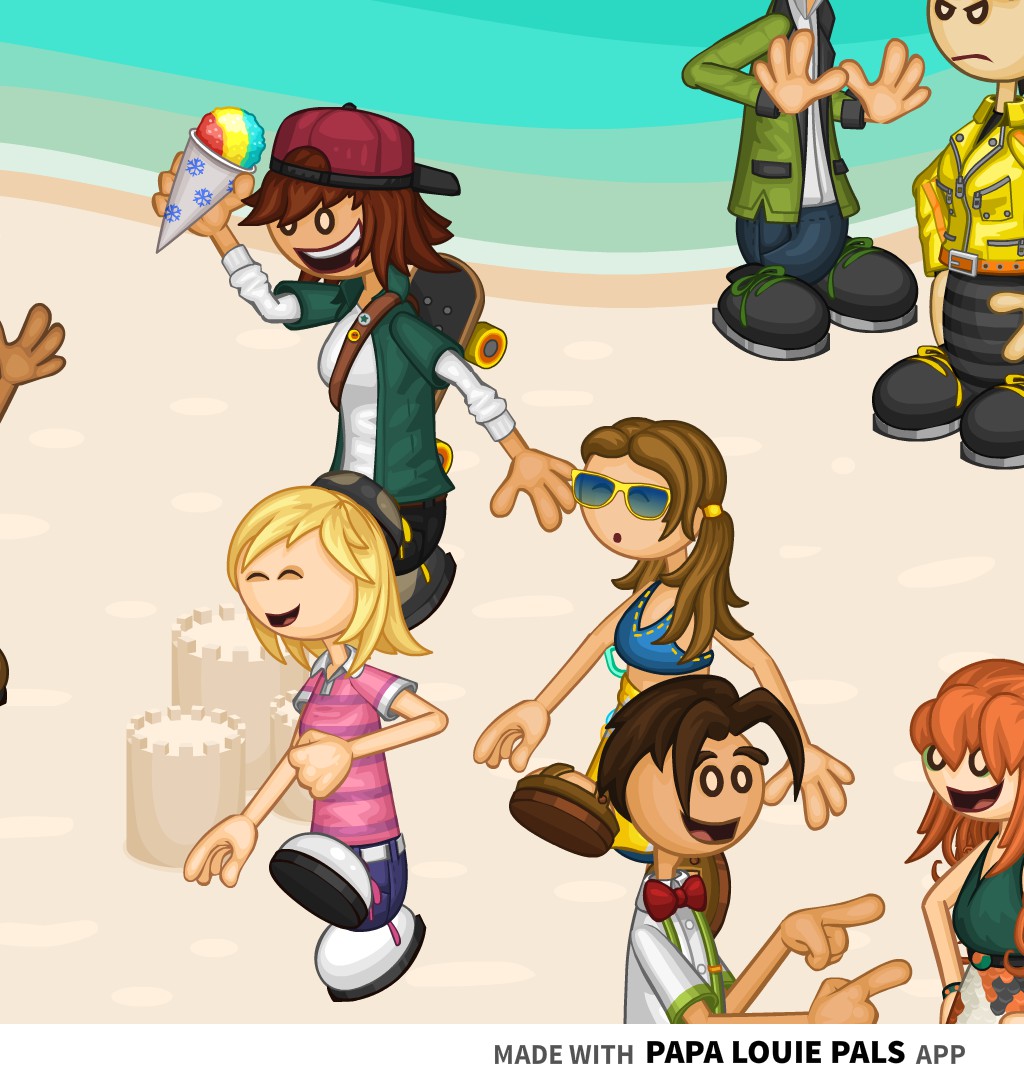 Beach day with Papa Louie Pals by IHateMushab on DeviantArt