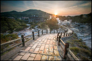 Sunset at Unzen Onsen