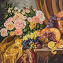 Still life with Roses and Fruit