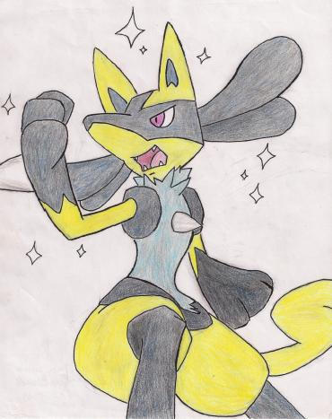 shiny lucario doodle - By @spinycatto on Itaku