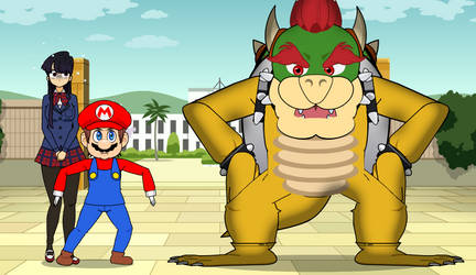 Komi with Mario and Bowser