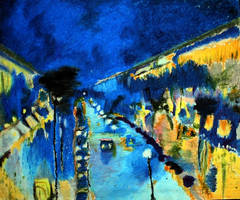 The Boulevard Montmartre in Blue