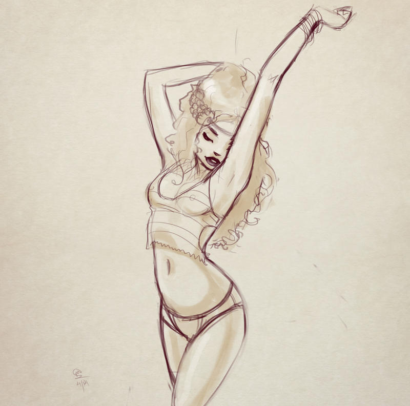 Bella Coachella pin up sketch