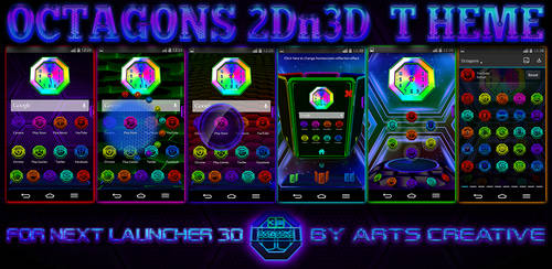 NEXT LAUNCHER 3D THEME Octagons 2Dn3D MODE by ArtsCreativeGroup