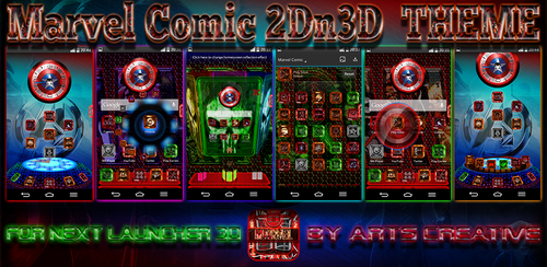 NEXT LAUNCHER 3D THEME Marvel Comic 2Dn3D by ArtsCreativeGroup