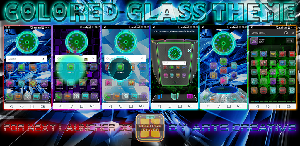 NEXT LAUNCHER 3D THEME Colored Glass 2Dn3D