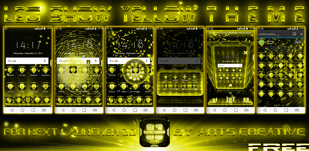 FREE Next Launcher 3D Led Show Yellow