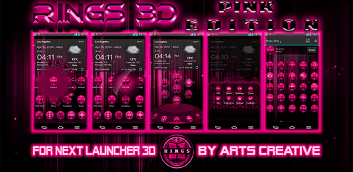 FREE Theme For Next Launcher 3D Rings Pink by ArtsCreativeGroup
