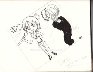 Chibi Sanji and Nami