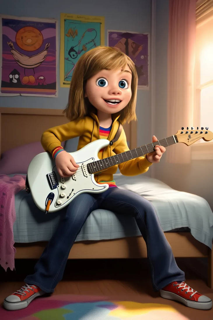 Riley Andersen playing a electric guitar by SRStudiosFanclub on DeviantArt