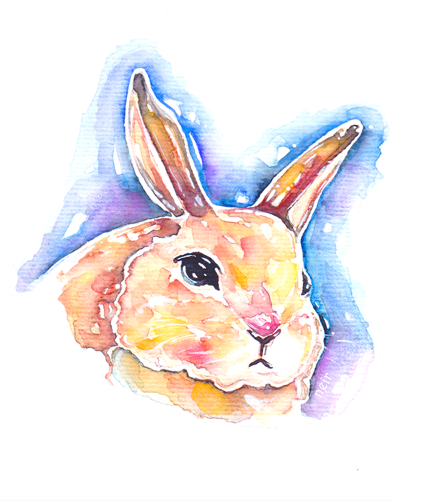 Watercolour 17.09.17 - Glass Bunny 2