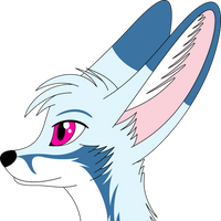 Racefox, the blue fennec fox