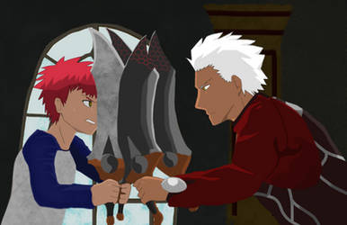 Fate Stay Night : Shirou Emiya vs Archer(Servant)