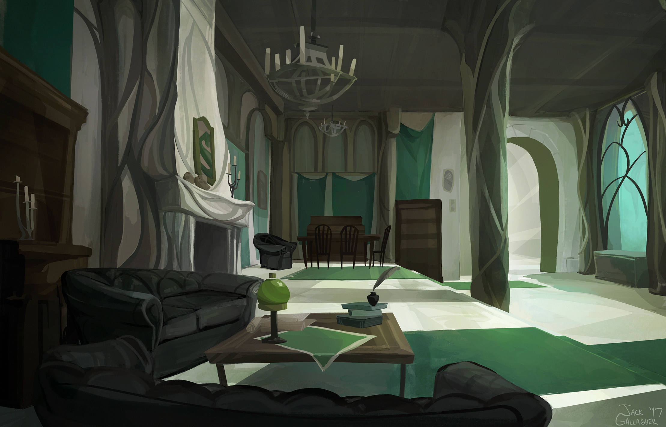Slytherin Common Room By Tofuslaw On Deviantart