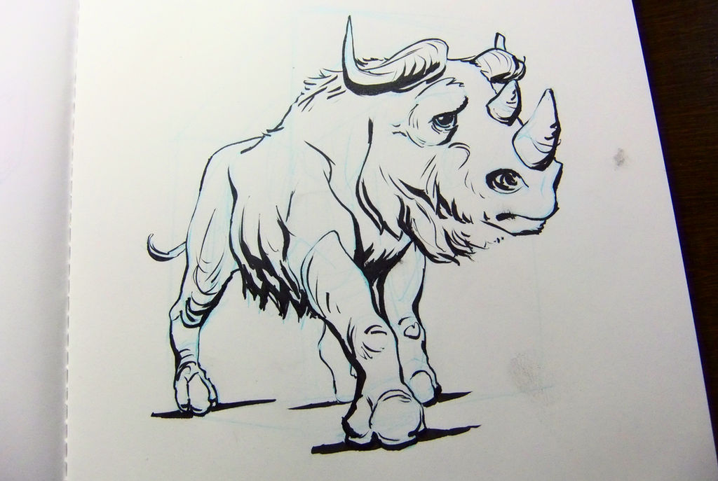 Inktober2016 day 14 - A wild rhinotakin...