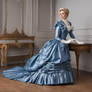 Victorian Woman in blue afternoon dress