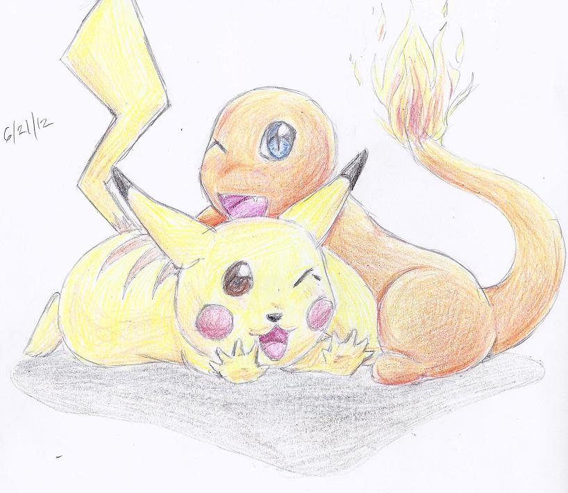 Pikachu and Charmander