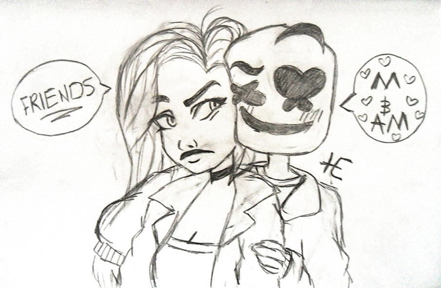 Marshmello And Anne Marie Friends Sketch By Hediehtheartist On Deviantart Marshmello And Anne Marie Friends Sketch By Hediehtheartist On Deviantart