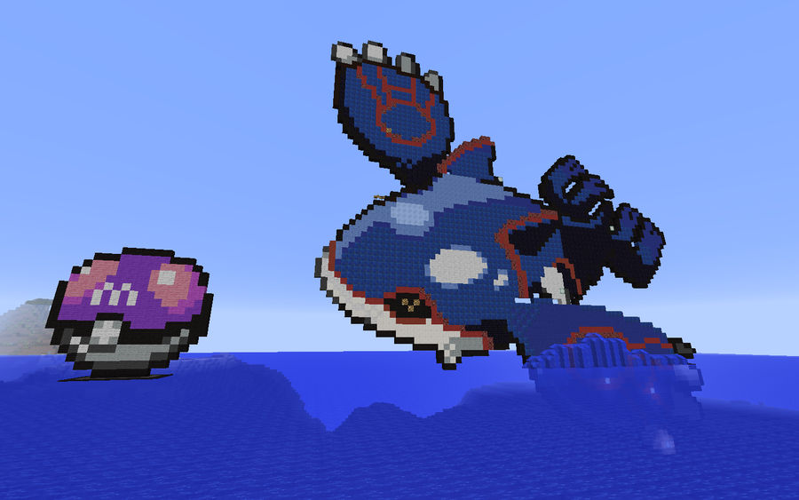 Minecraft Pixel Kyogre and Master Ball